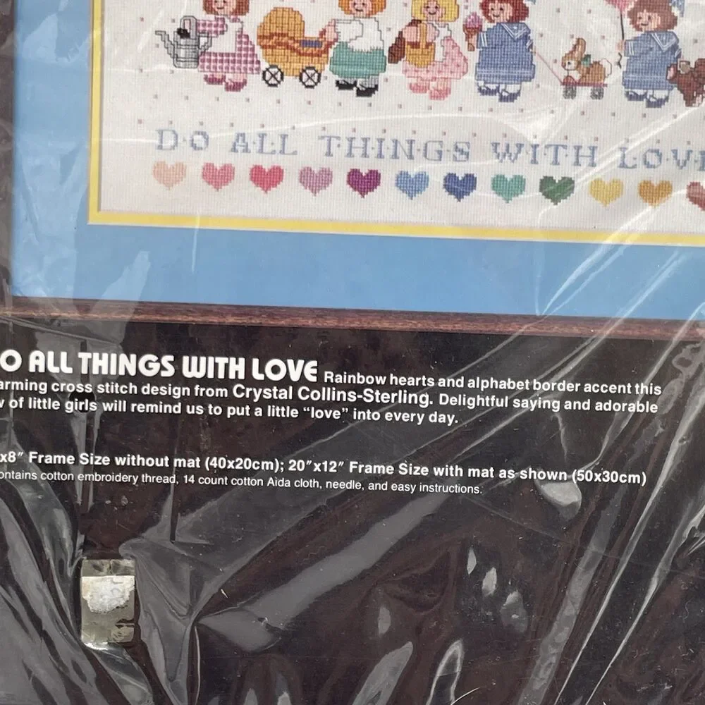 NEW SEALED Dimensions Cross Stitch Kit 3597 Do All Things w Love Kid Girls 16x8